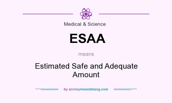 What does ESAA mean? It stands for Estimated Safe and Adequate Amount