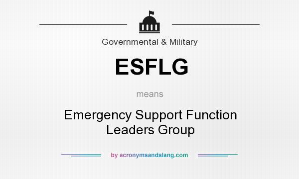 What does ESFLG mean? It stands for Emergency Support Function Leaders Group