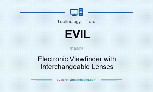 What does EVIL mean? It stands for Electronic Viewfinder with Interchangeable Lenses