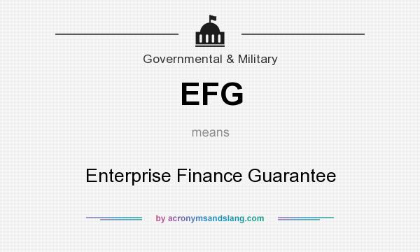 What does EFG mean? It stands for Enterprise Finance Guarantee