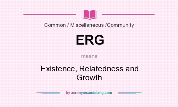 What does ERG mean? It stands for Existence, Relatedness and Growth
