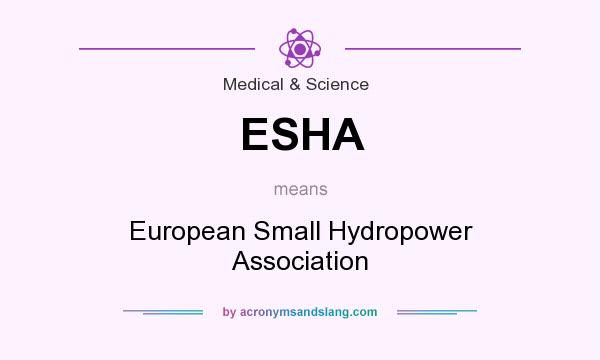 What does ESHA mean? It stands for European Small Hydropower Association