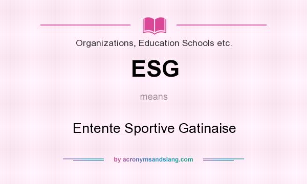 What does ESG mean? It stands for Entente Sportive Gatinaise