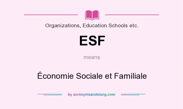 What does ESF mean? It stands for Économie Sociale et Familiale