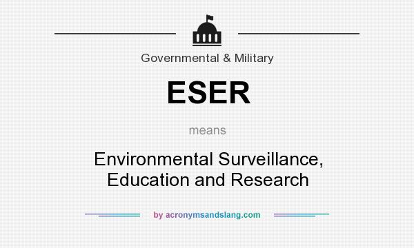 What does ESER mean? It stands for Environmental Surveillance, Education and Research