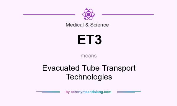 What does ET3 mean? It stands for Evacuated Tube Transport Technologies