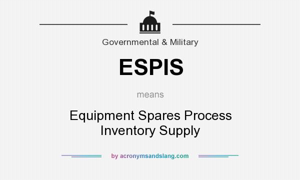 What does ESPIS mean? It stands for Equipment Spares Process Inventory Supply