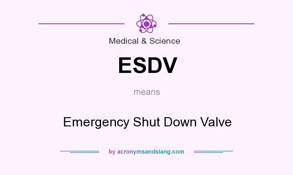 What does ESDV mean? It stands for Emergency Shut Down Valve