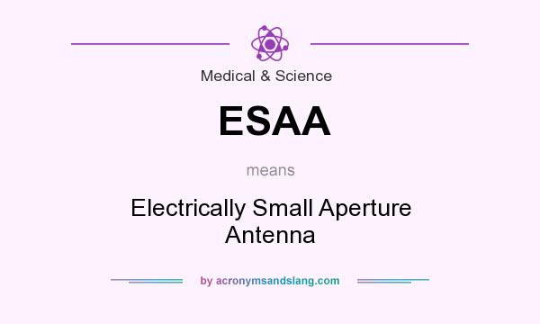 What does ESAA mean? It stands for Electrically Small Aperture Antenna