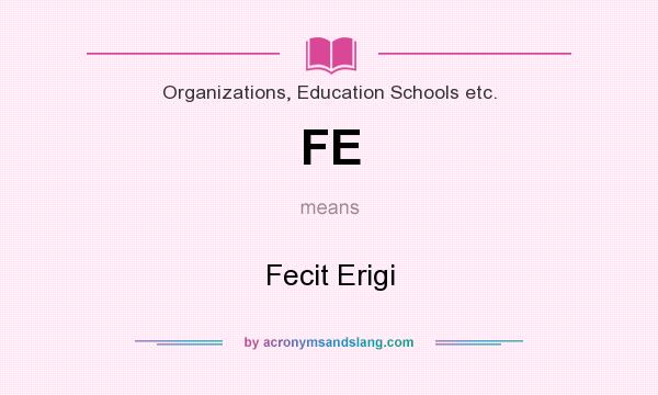 What does FE mean? It stands for Fecit Erigi