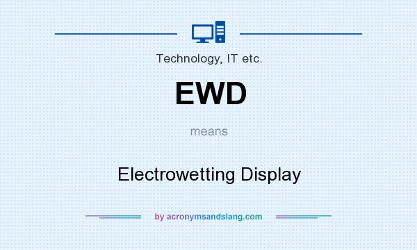 What does EWD mean? It stands for Electrowetting Display