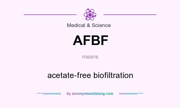 What does AFBF mean? It stands for acetate-free biofiltration