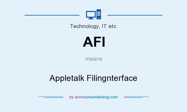 What does AFI mean? It stands for Appletalk Filingnterface