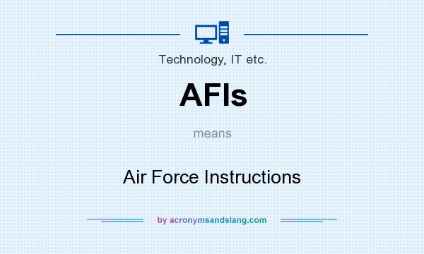 What does AFIs mean? It stands for Air Force Instructions
