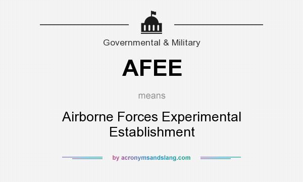 What does AFEE mean? It stands for Airborne Forces Experimental Establishment