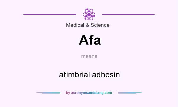 What does Afa mean? It stands for afimbrial adhesin