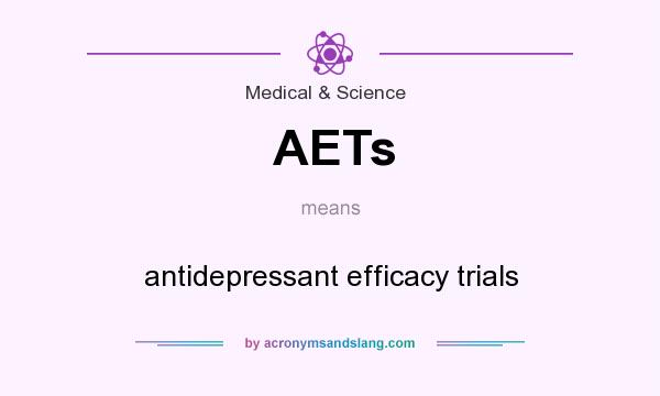 What does AETs mean? It stands for antidepressant efficacy trials
