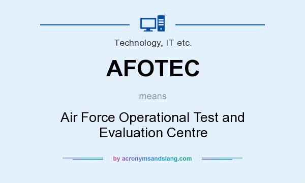 What does AFOTEC mean? It stands for Air Force Operational Test and Evaluation Centre