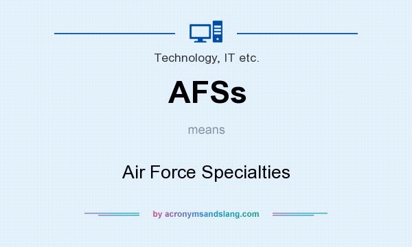 What does AFSs mean? It stands for Air Force Specialties