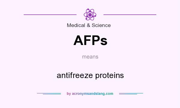What does AFPs mean? It stands for antifreeze proteins