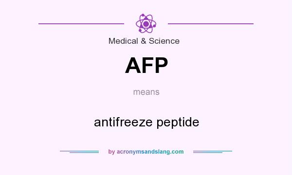 What does AFP mean? It stands for antifreeze peptide