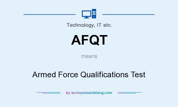What does AFQT mean? It stands for Armed Force Qualifications Test