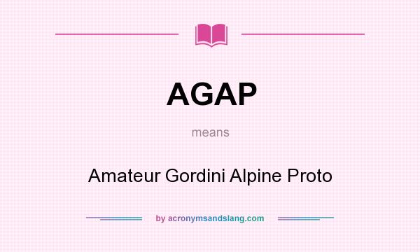 What does AGAP mean? It stands for Amateur Gordini Alpine Proto