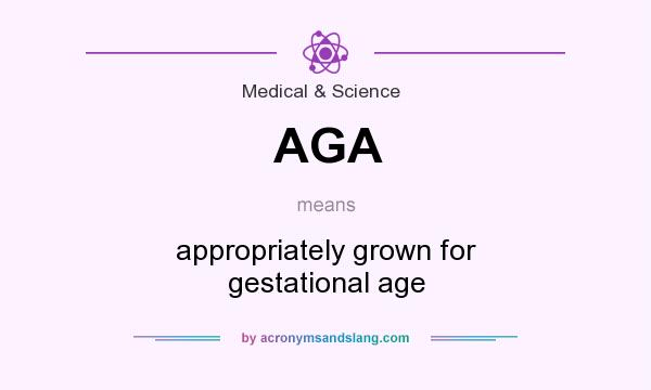 What does AGA mean? It stands for appropriately grown for gestational age
