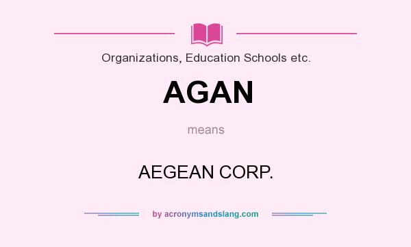 What does AGAN mean? It stands for AEGEAN CORP.