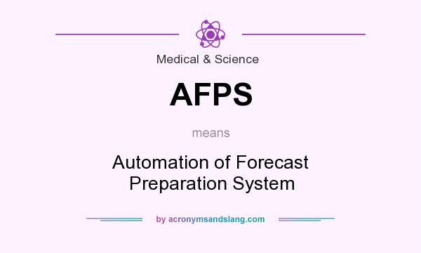 What does AFPS mean? It stands for Automation of Forecast Preparation System