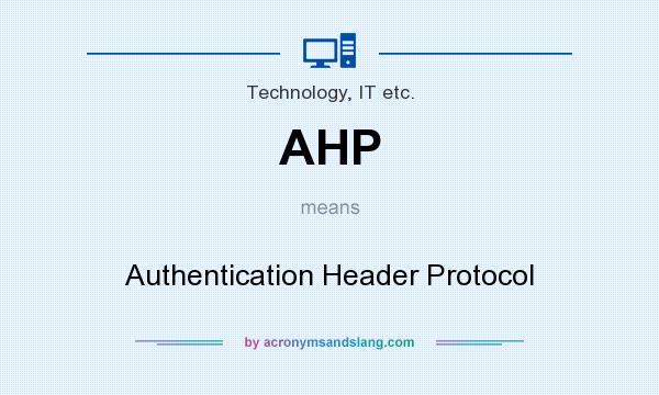 What does AHP mean? It stands for Authentication Header Protocol