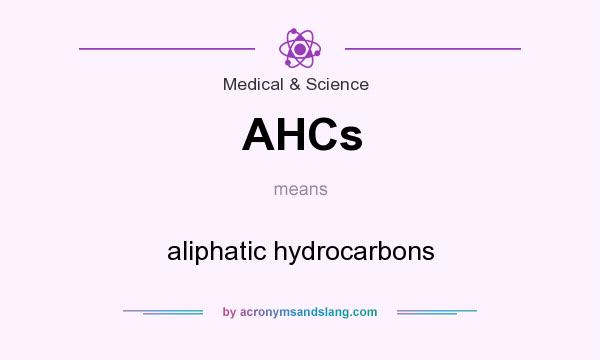 What does AHCs mean? It stands for aliphatic hydrocarbons