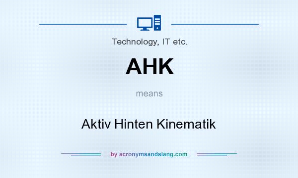 What does AHK mean? It stands for Aktiv Hinten Kinematik
