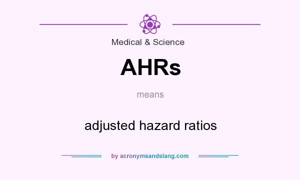 What does AHRs mean? It stands for adjusted hazard ratios