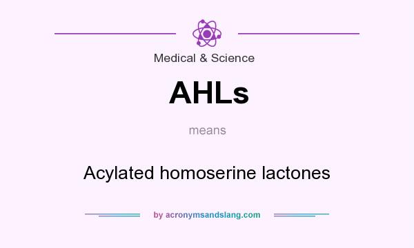 What does AHLs mean? It stands for Acylated homoserine lactones