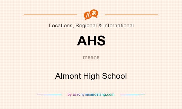 What does AHS mean? It stands for Almont High School