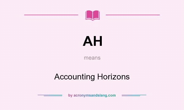 What does AH mean? It stands for Accounting Horizons