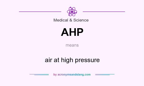 What does AHP mean? It stands for air at high pressure