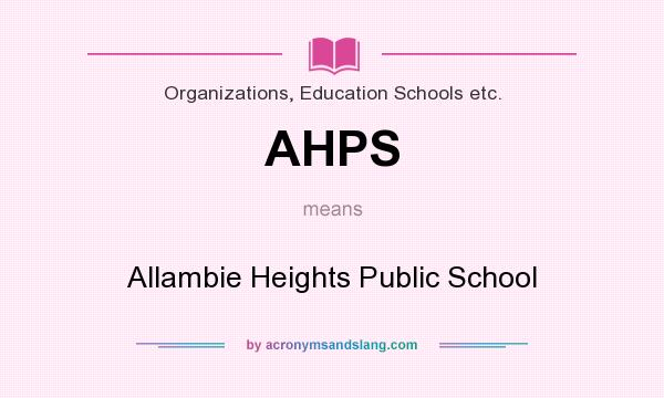What does AHPS mean? It stands for Allambie Heights Public School
