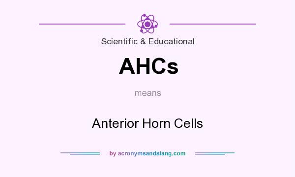 What does AHCs mean? It stands for Anterior Horn Cells