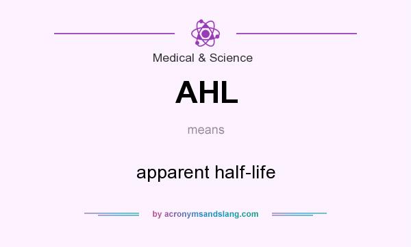 What does AHL mean? It stands for apparent half-life