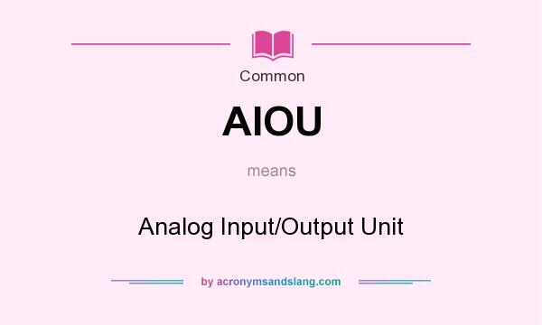 What does AIOU mean? It stands for Analog Input/Output Unit