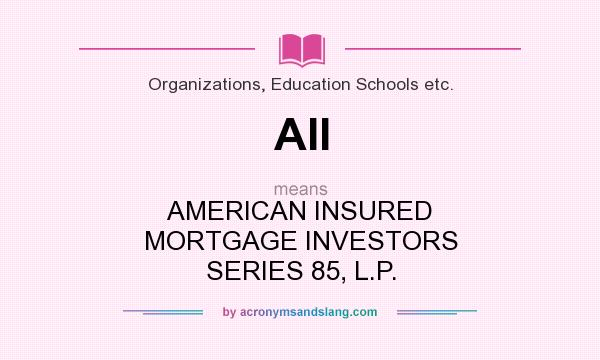 What does AII mean? It stands for AMERICAN INSURED MORTGAGE INVESTORS SERIES 85, L.P.