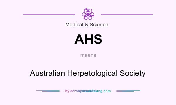 What does AHS mean? It stands for Australian Herpetological Society
