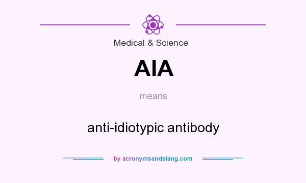 What does AIA mean? It stands for anti-idiotypic antibody