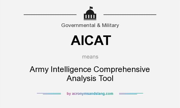 What does AICAT mean? It stands for Army Intelligence Comprehensive Analysis Tool