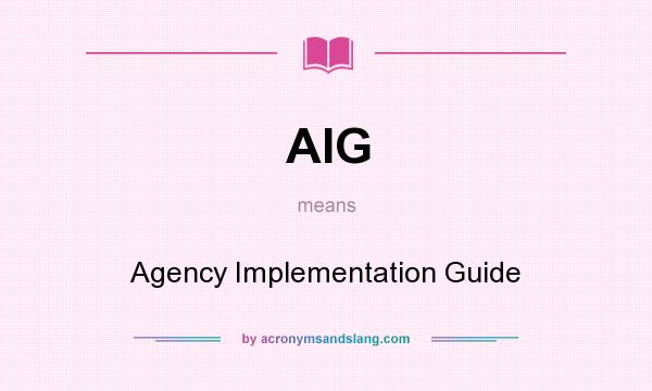 What does AIG mean? It stands for Agency Implementation Guide
