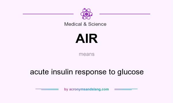 What does AIR mean? It stands for acute insulin response to glucose