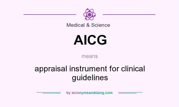 What does AICG mean? It stands for appraisal instrument for clinical guidelines