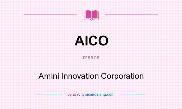 What does AICO mean? It stands for Amini Innovation Corporation